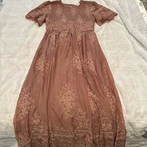 New Mauve pink Bohme midi dress size medium